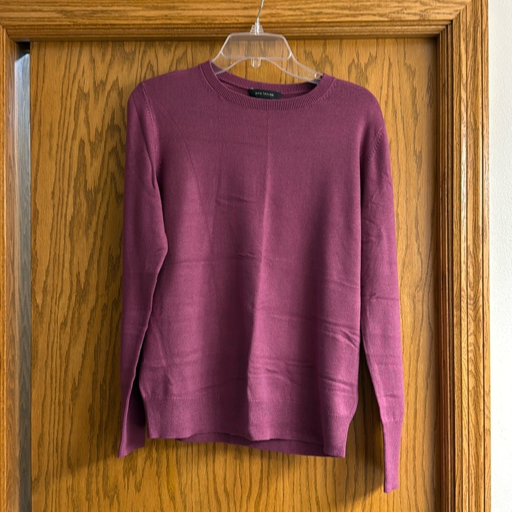 Ann Taylor Purple Crew Neck Sweater